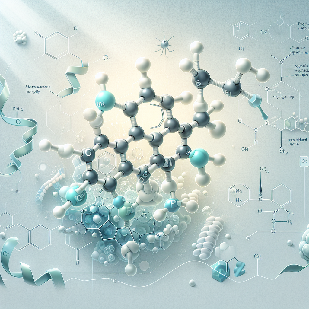 Stylized biological pathway artwork representing 5-Amino-1MQ research context