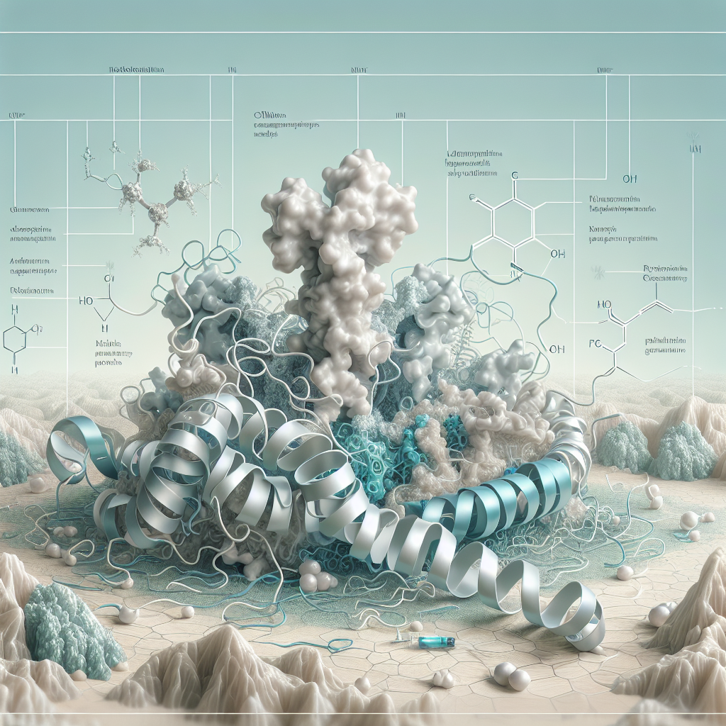 Stylized biological pathway artwork representing ACE-031 research context