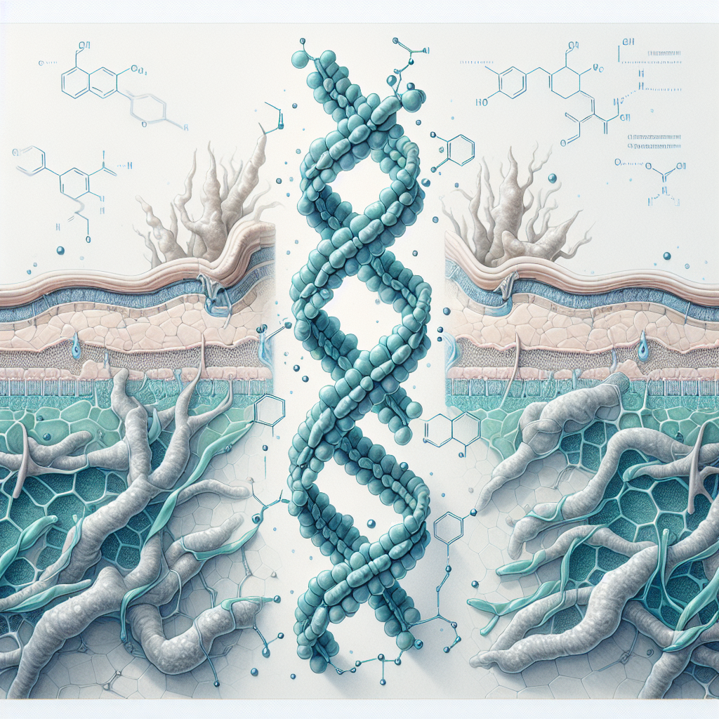 Stylized biological pathway artwork representing Acetyl Tetrapeptide-9 research context