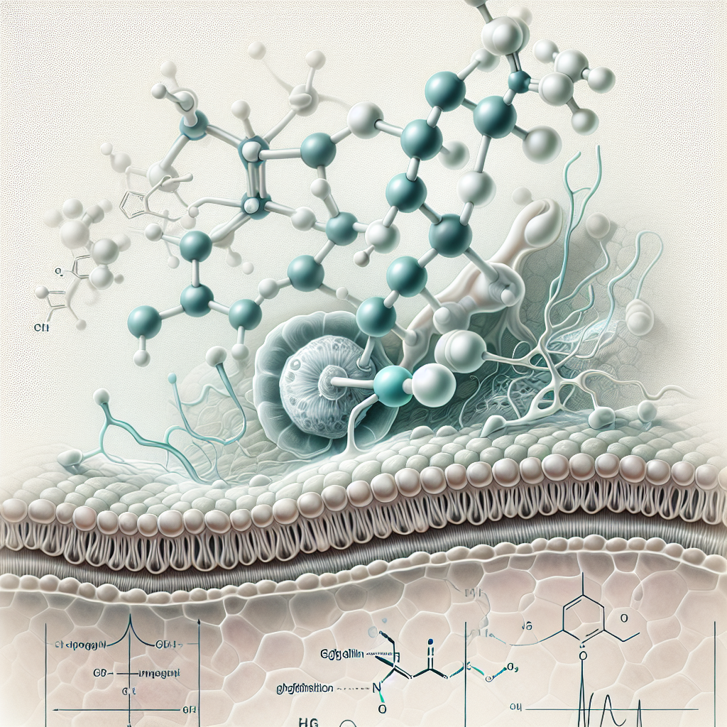 Stylized biological pathway artwork representing Anamorelin research context