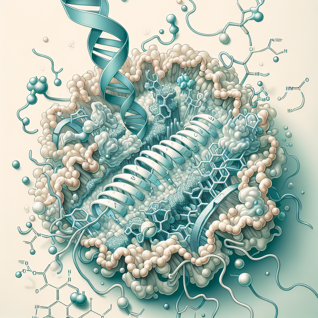 Stylized biological pathway artwork representing ARA-290 research context