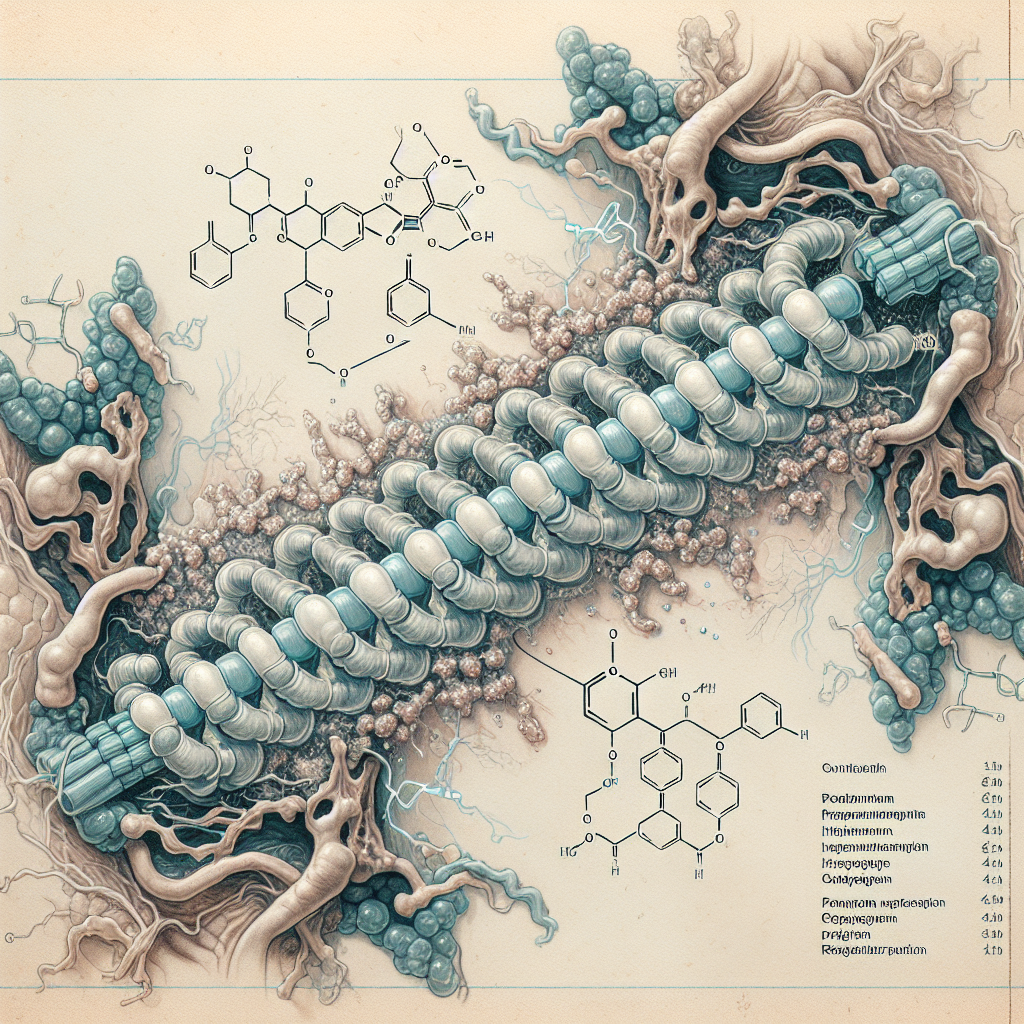 Stylized biological pathway artwork representing Atosiban research context