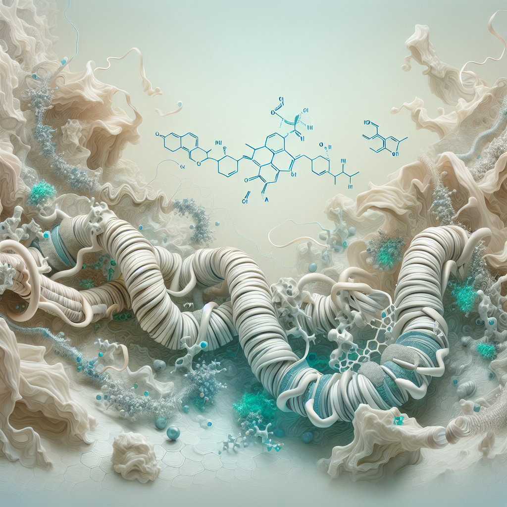 Stylized biological pathway artwork representing BPC-157 research context