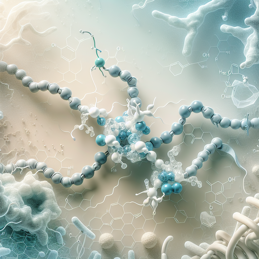 Stylized biological pathway artwork representing CagriSema research context