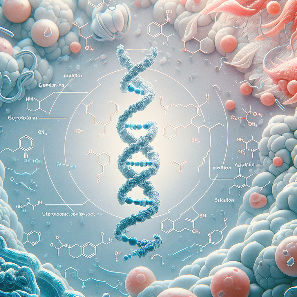 Stylized biological pathway artwork representing Carbetocin research context