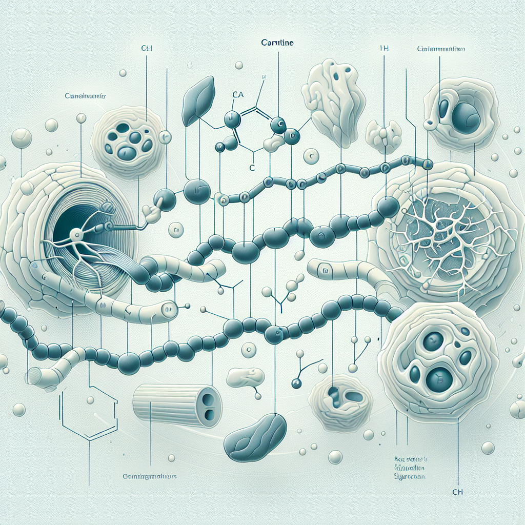 Stylized biological pathway artwork representing Carnitine research context