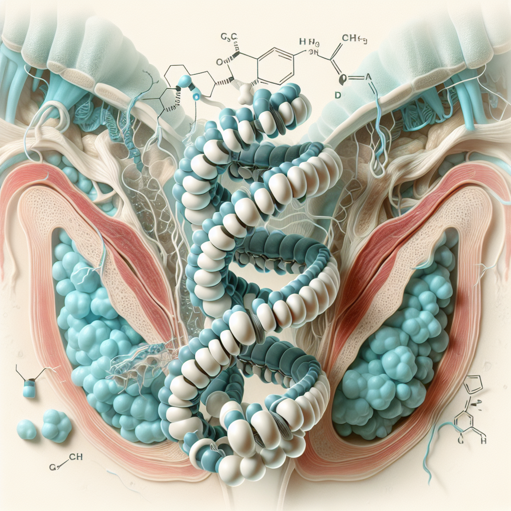 Stylized biological pathway artwork representing Cetrorelix research context