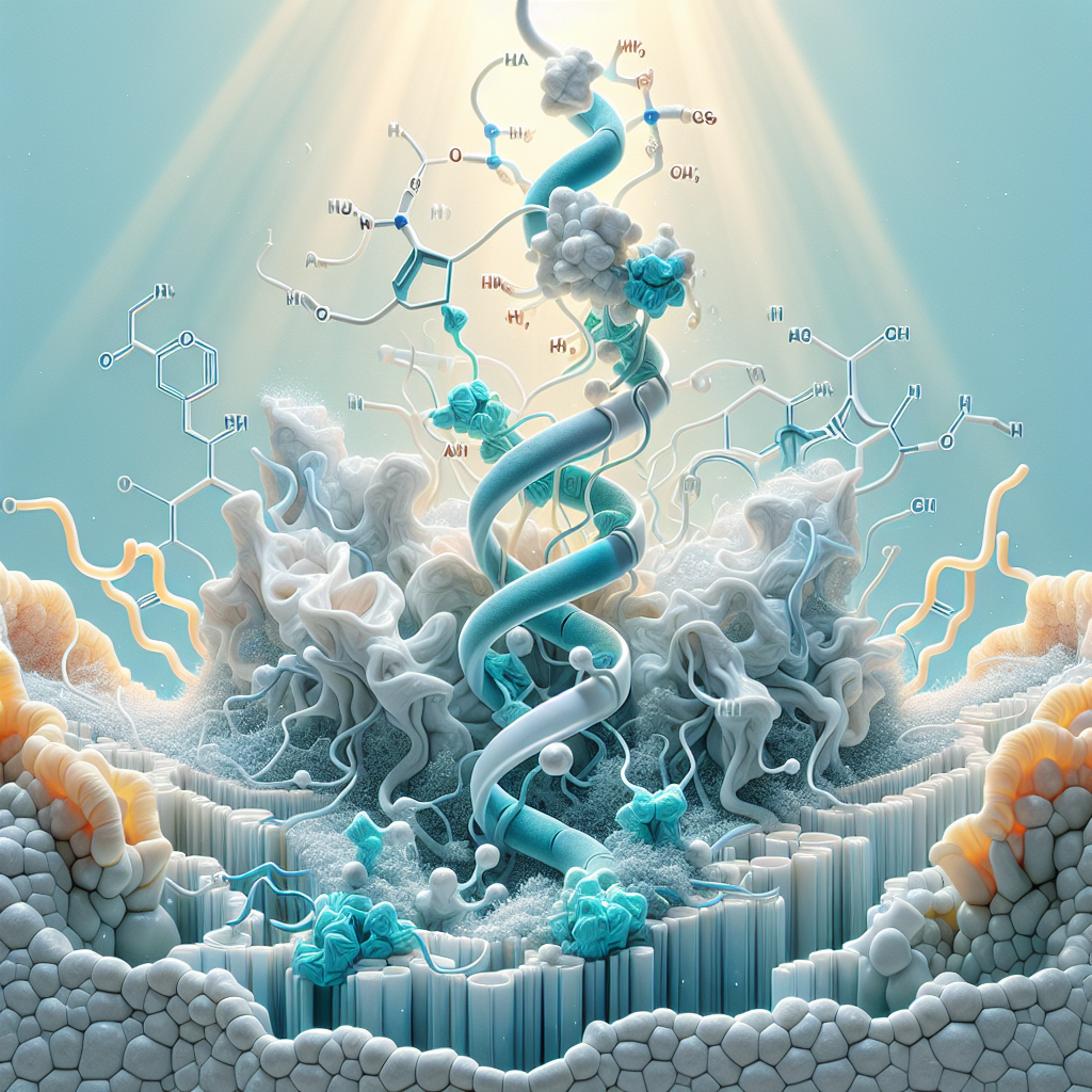 Stylized biological pathway artwork representing CJC-1295 With DAC research context