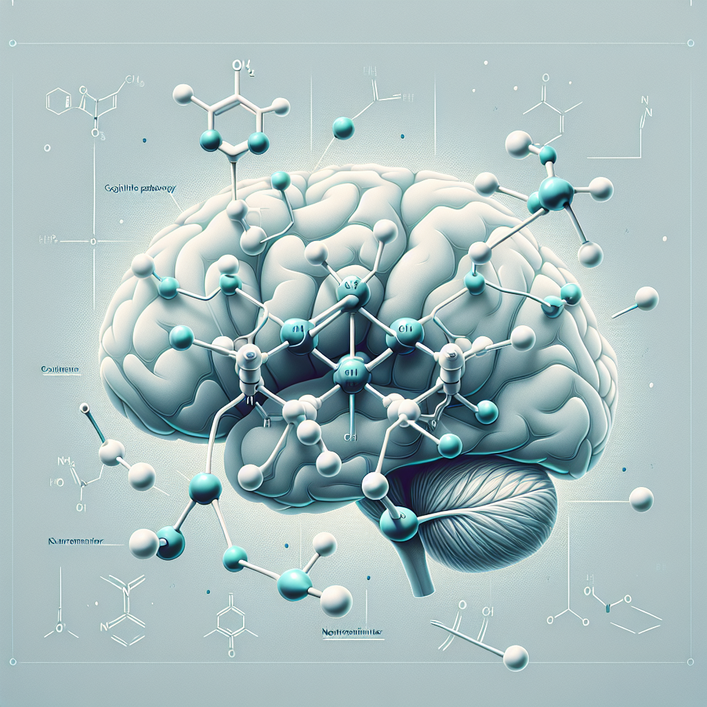 Stylized biological pathway artwork representing Coluracetam research context