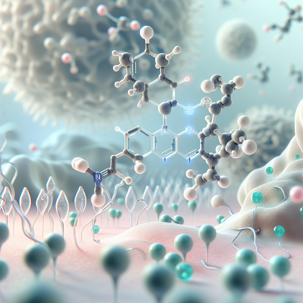 Stylized biological pathway artwork representing Danuglipron research context
