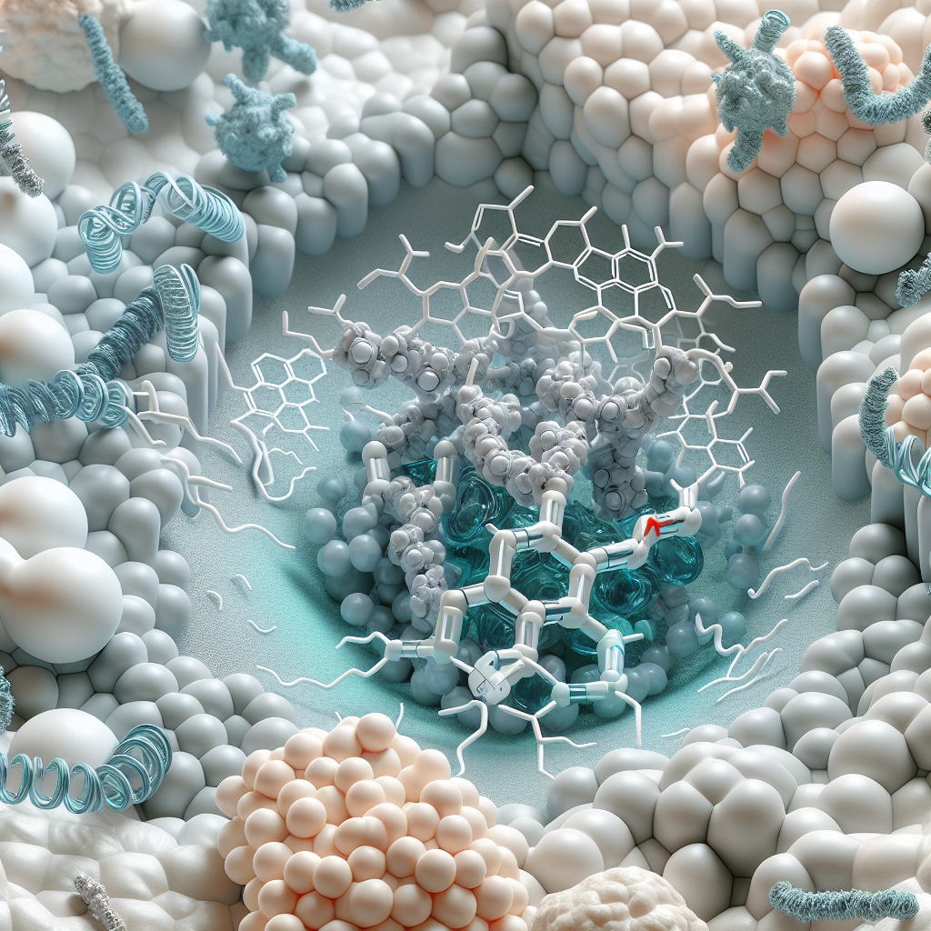 Stylized biological pathway artwork representing Defensin Alpha 1 research context