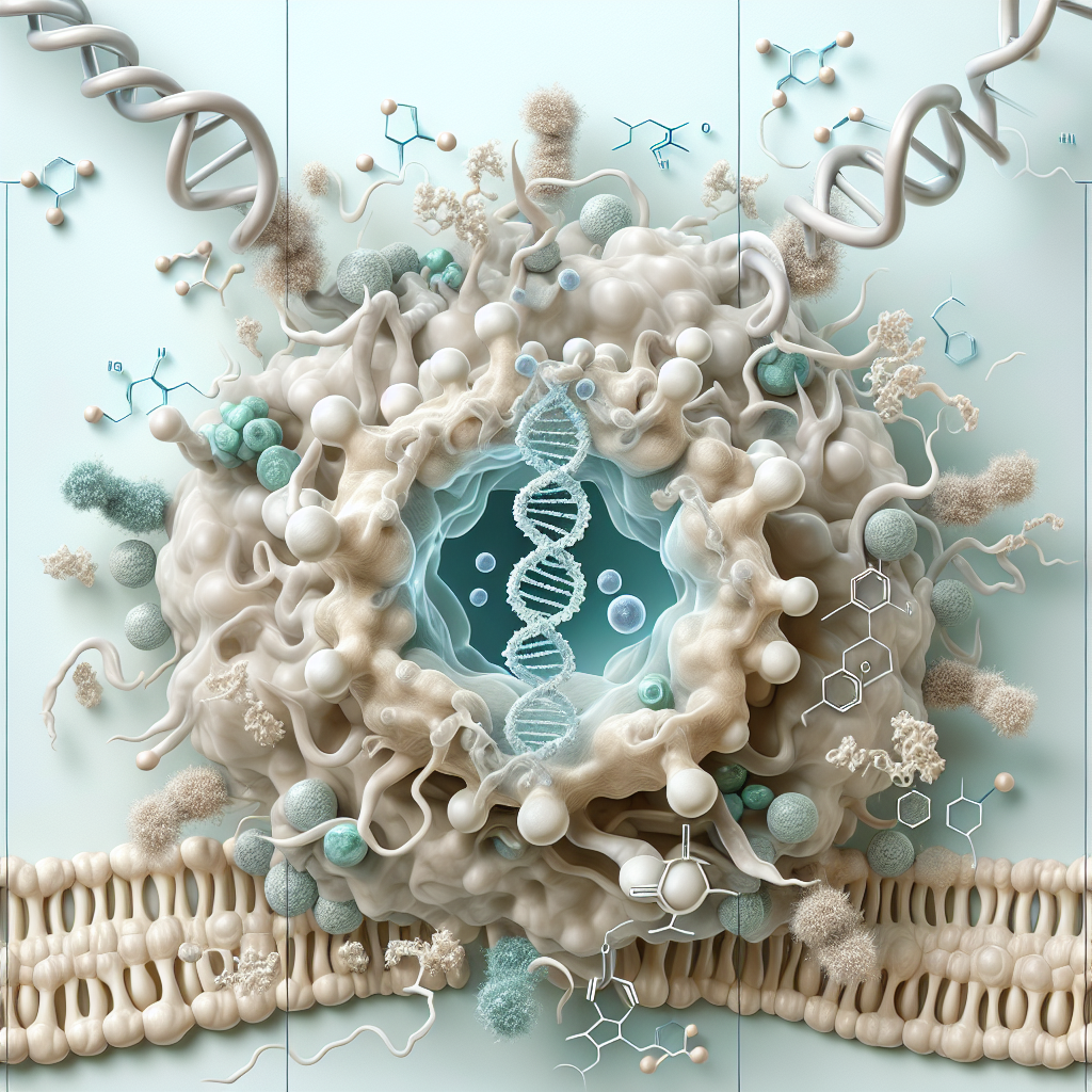 Stylized biological pathway artwork representing Defensin Beta 2 research context