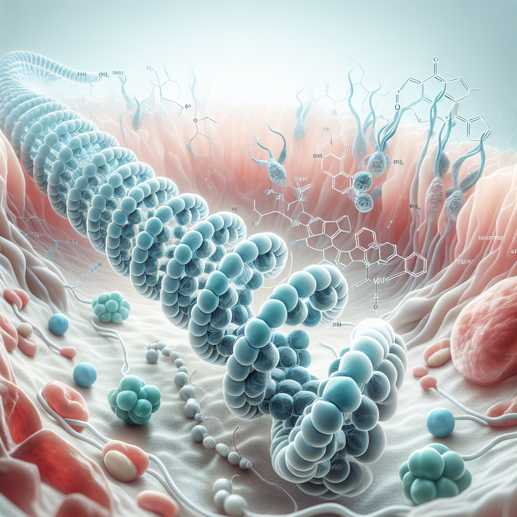 Stylized biological pathway artwork representing Desmopressin research context