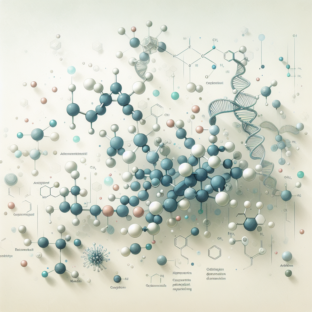 Stylized biological pathway artwork representing Dexpanthenol research context