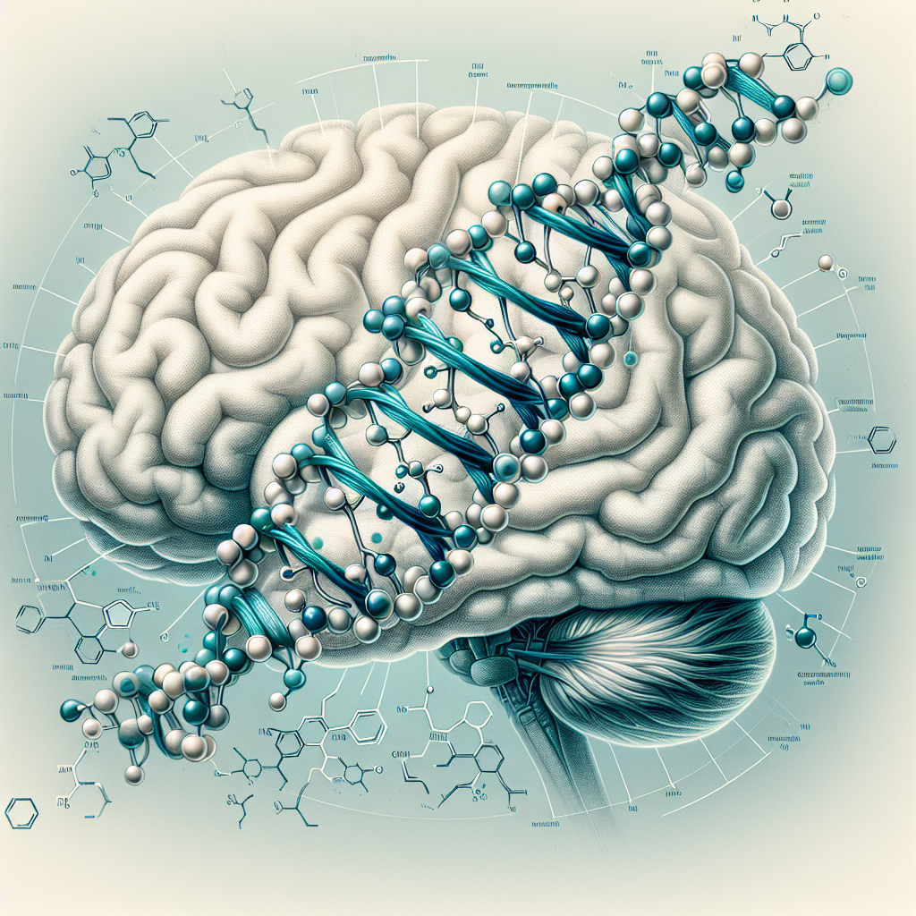 Stylized biological pathway artwork representing Dihexa research context