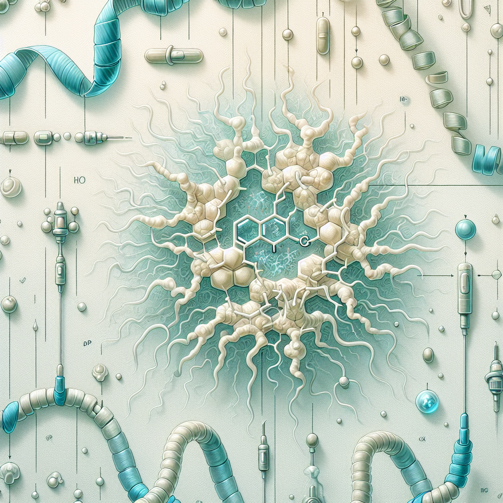 Stylized biological pathway artwork representing DSIP research context