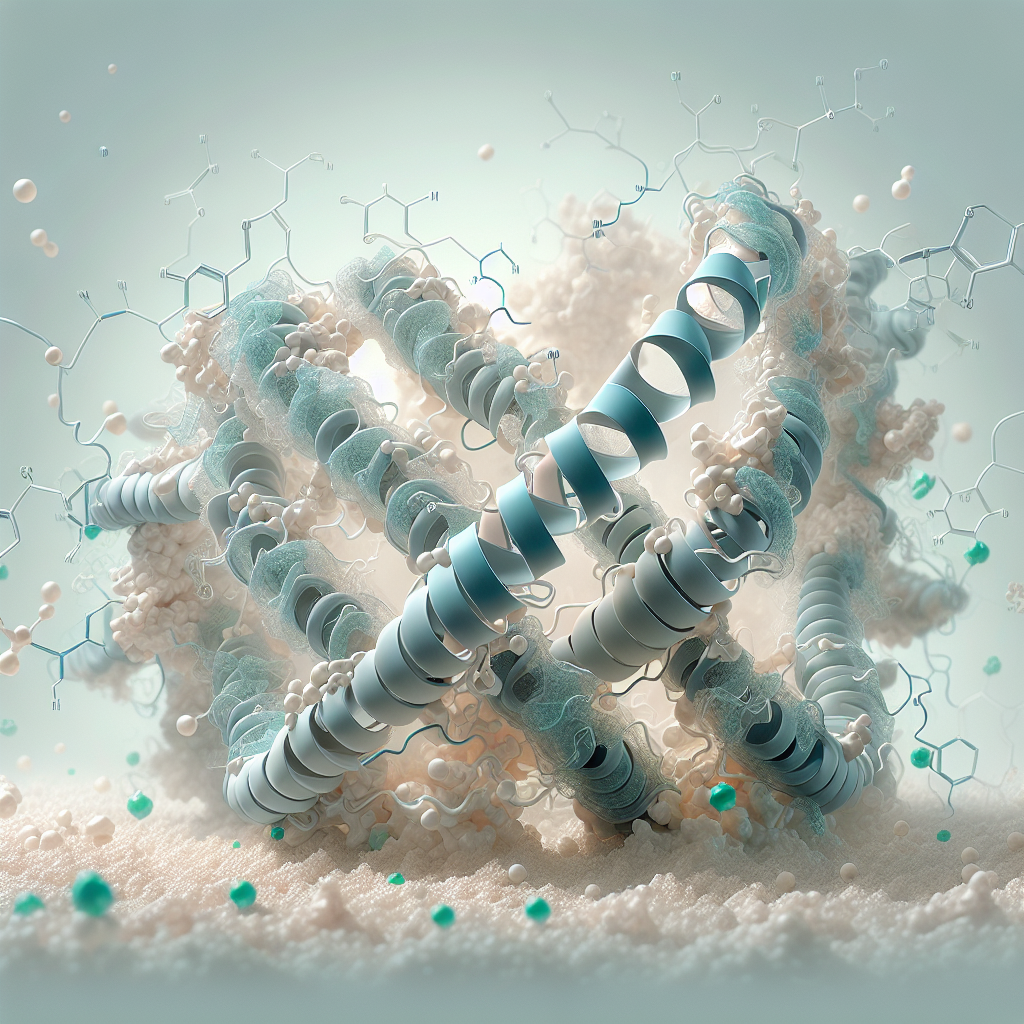 Stylized biological pathway artwork representing Epitalon research context