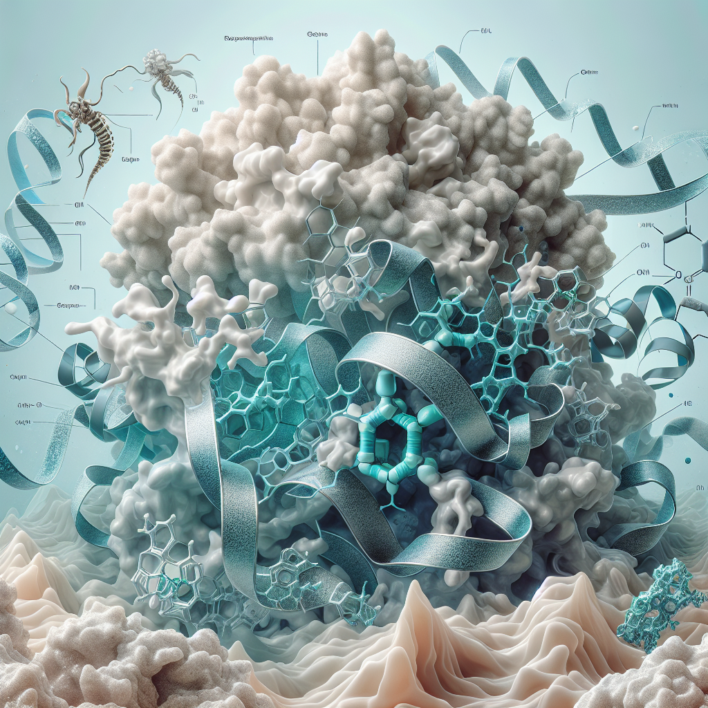 Stylized biological pathway artwork representing GDF-11 research context