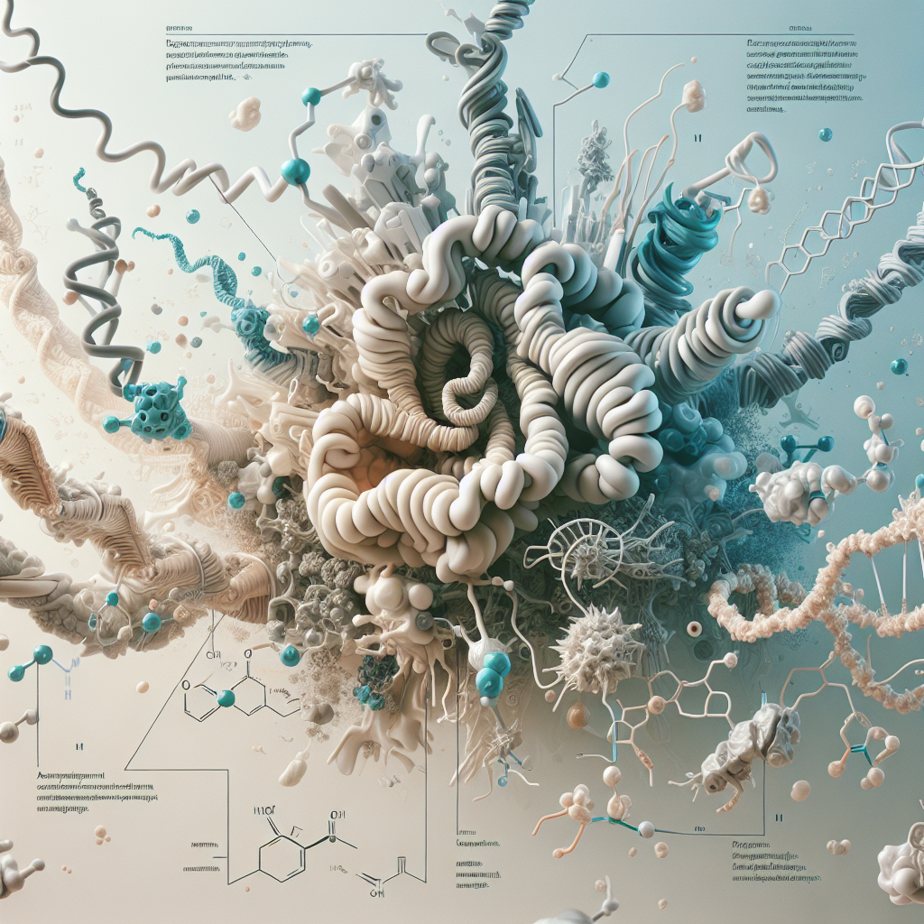 Stylized biological pathway artwork representing GDF-8 (Myostatin) research context