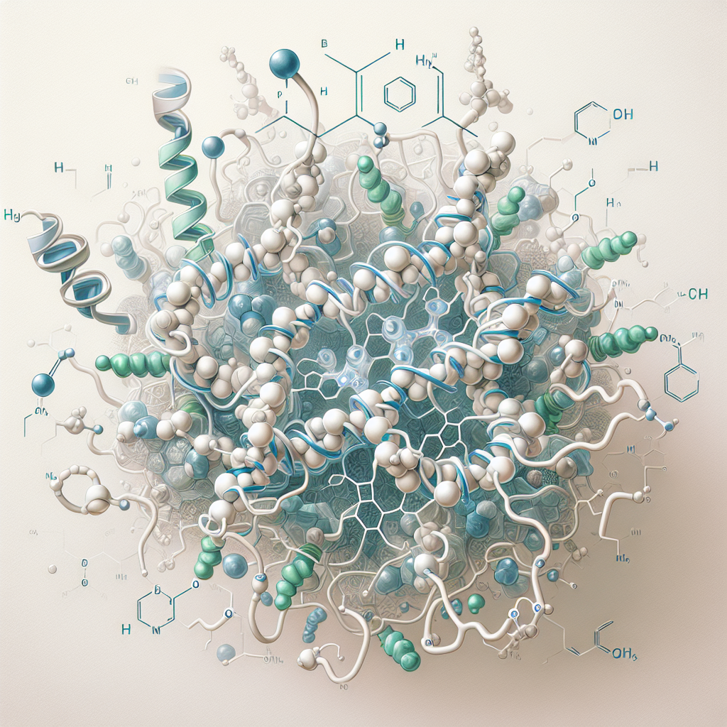 Stylized biological pathway artwork representing GHK-Cu + Snap-8 (Blend) research context