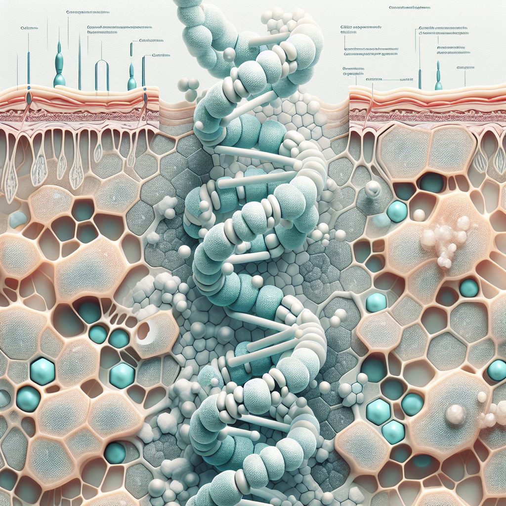 Stylized biological pathway artwork representing GHK-Cu research context
