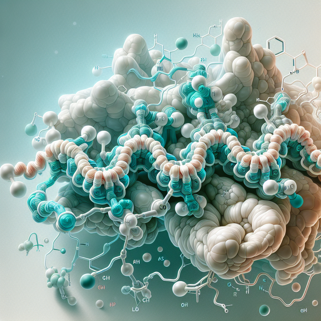 Stylized biological pathway artwork representing GHRP-1 research context