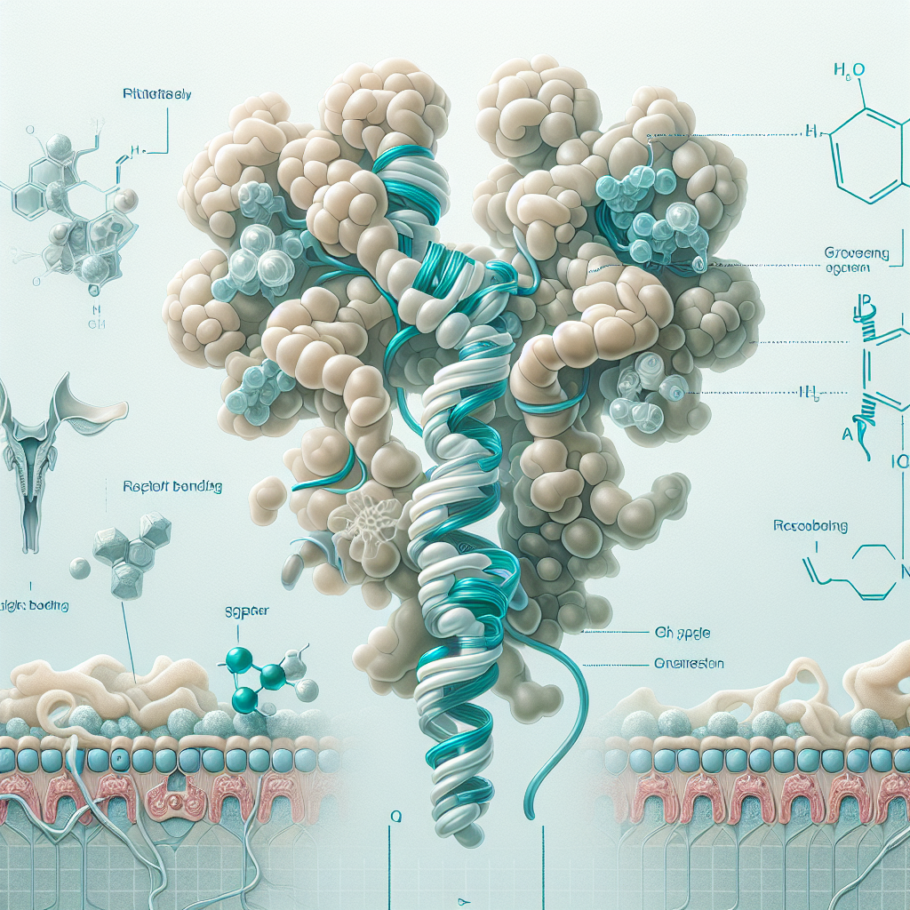 Stylized biological pathway artwork representing GHRP-2 Acetate research context