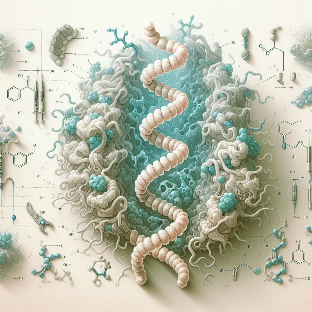 Stylized biological pathway artwork representing GLP-1 Fragment research context