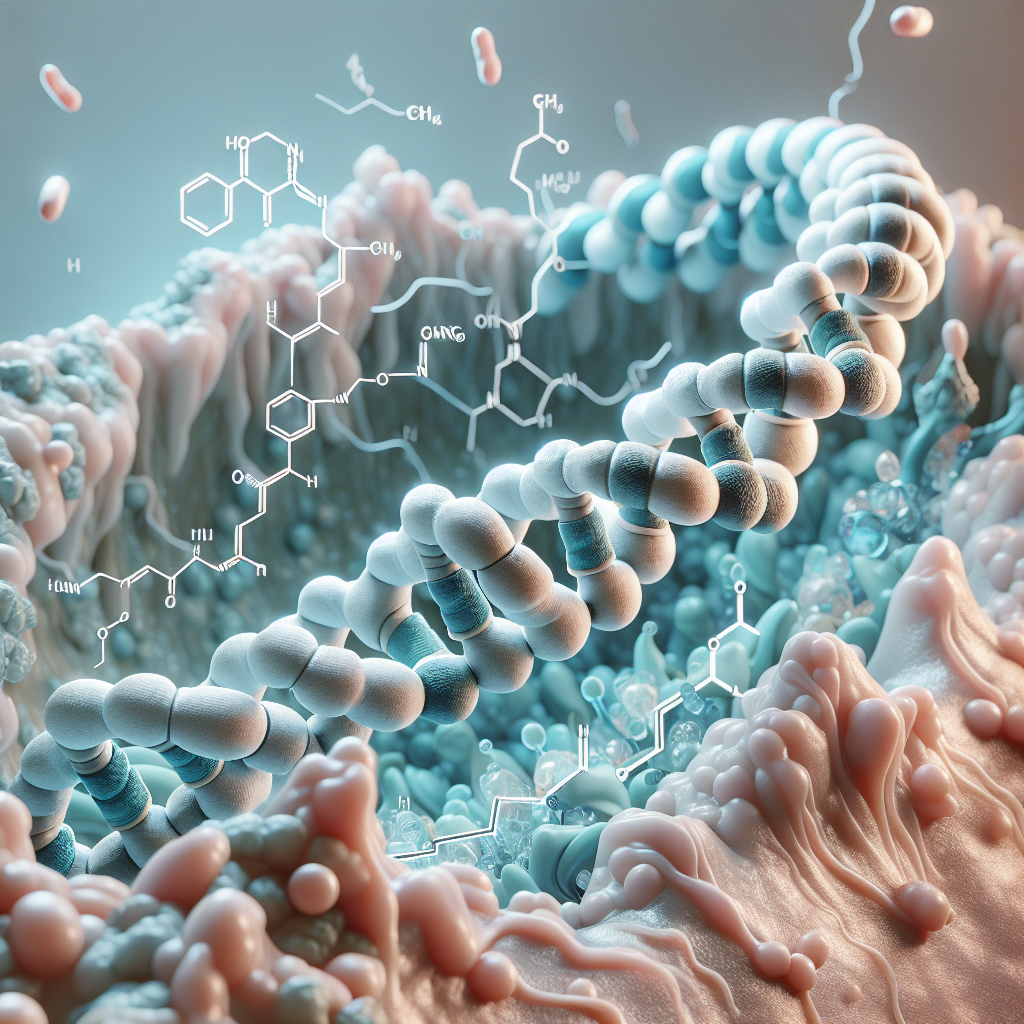 Stylized biological pathway artwork representing Histrelin research context