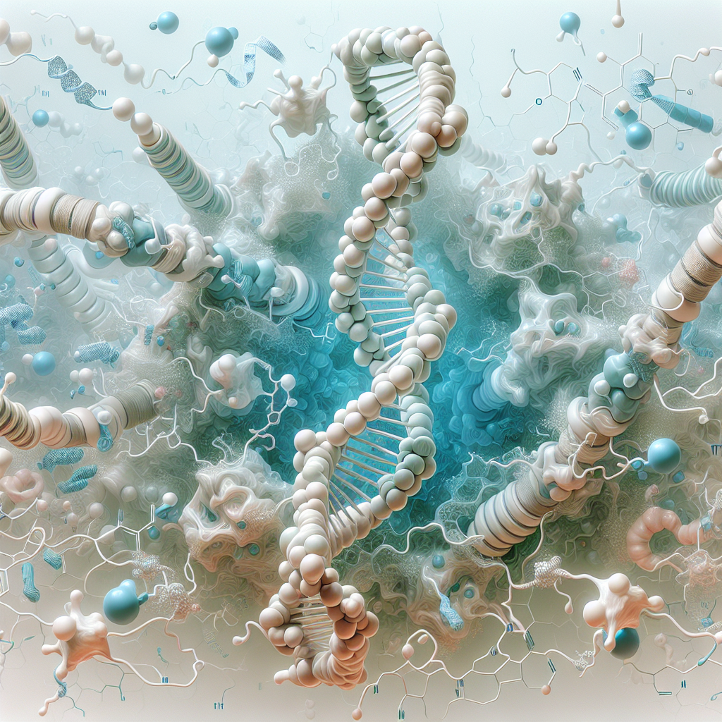 Stylized biological pathway artwork representing Lactoferricin research context