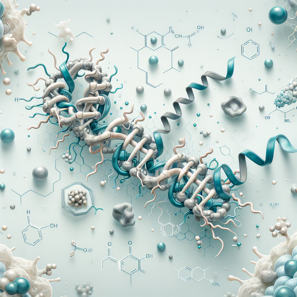 Stylized biological pathway artwork representing Mazdutide research context