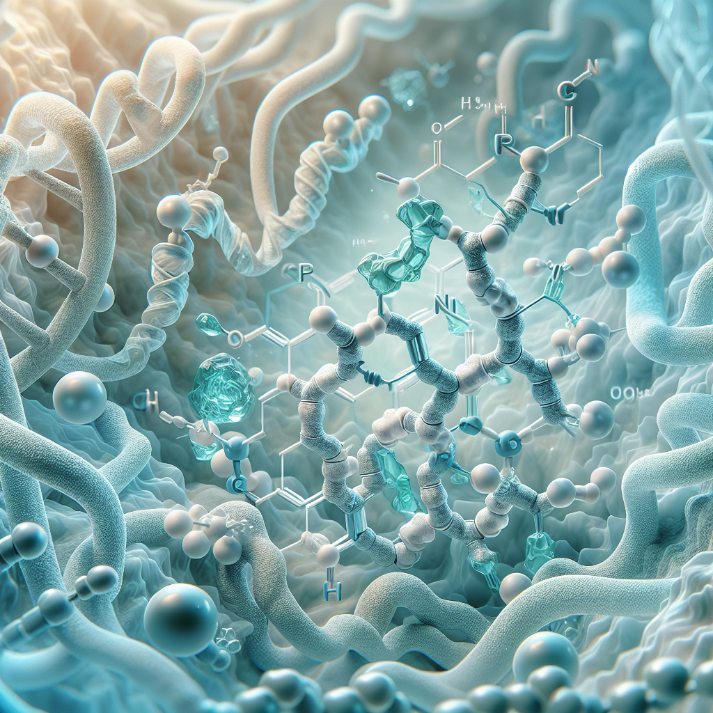 Stylized biological pathway artwork representing N-Acetyl Epitalon Amidate research context