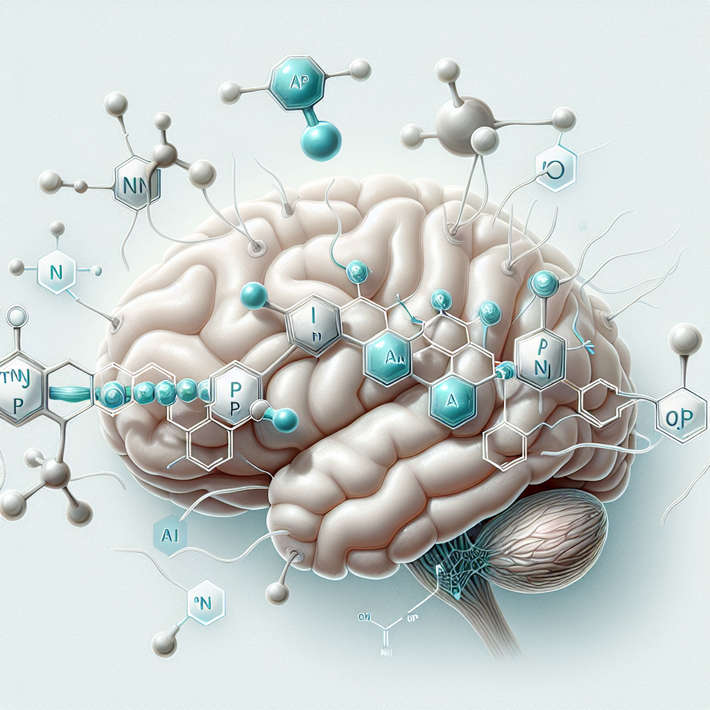 Stylized biological pathway artwork representing N-Acetyl Selank research context