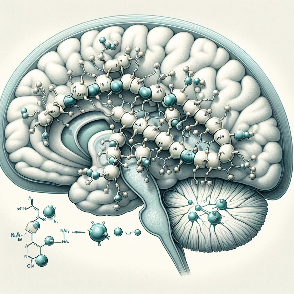 Stylized biological pathway artwork representing NA-Selank Amidate research context