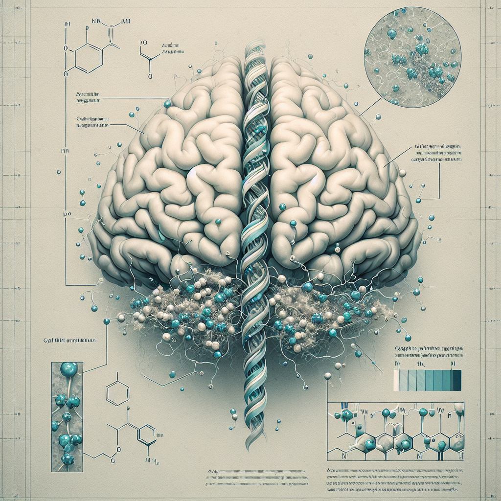 Stylized biological pathway artwork representing NA-Selank research context