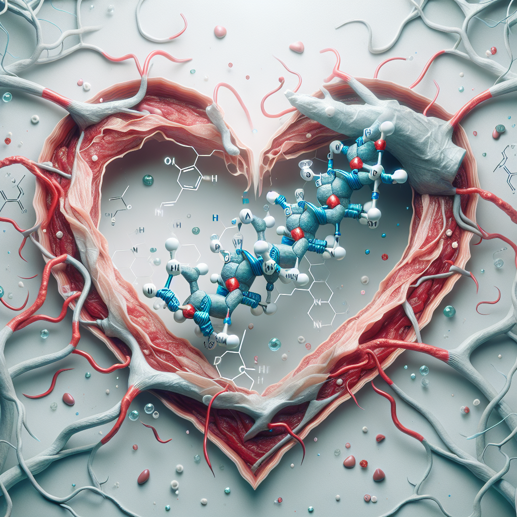 Stylized biological pathway artwork representing Nesiritide research context