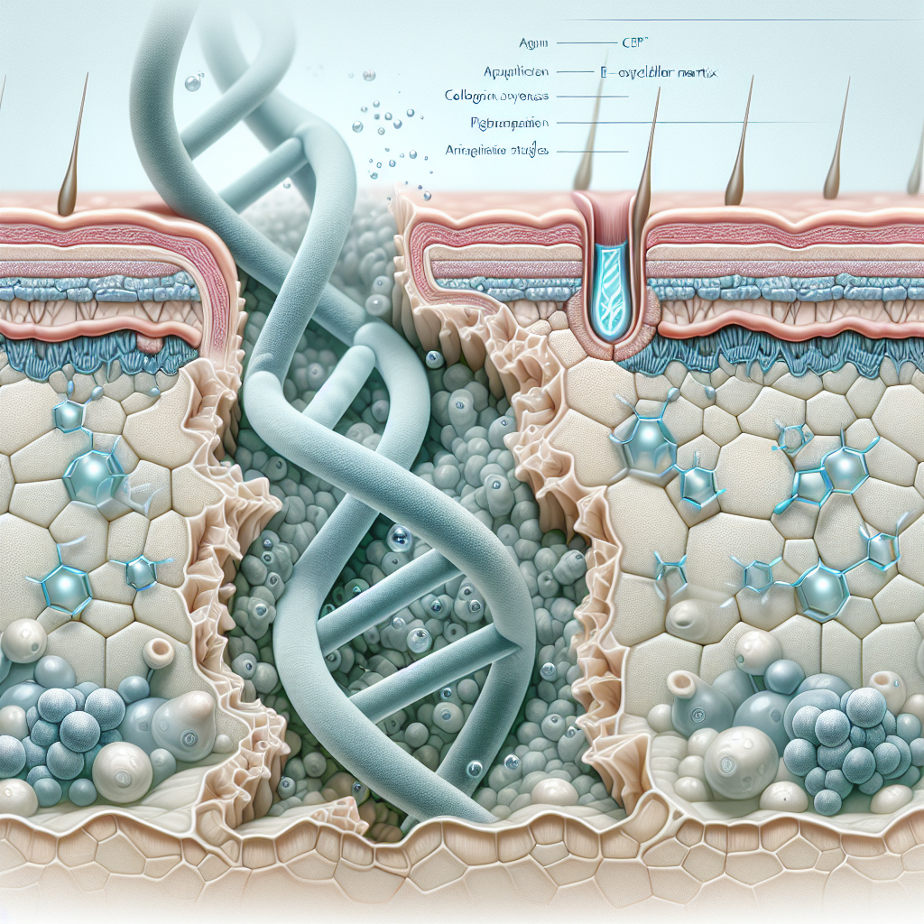 Stylized biological pathway artwork representing Oligopeptide-68 research context