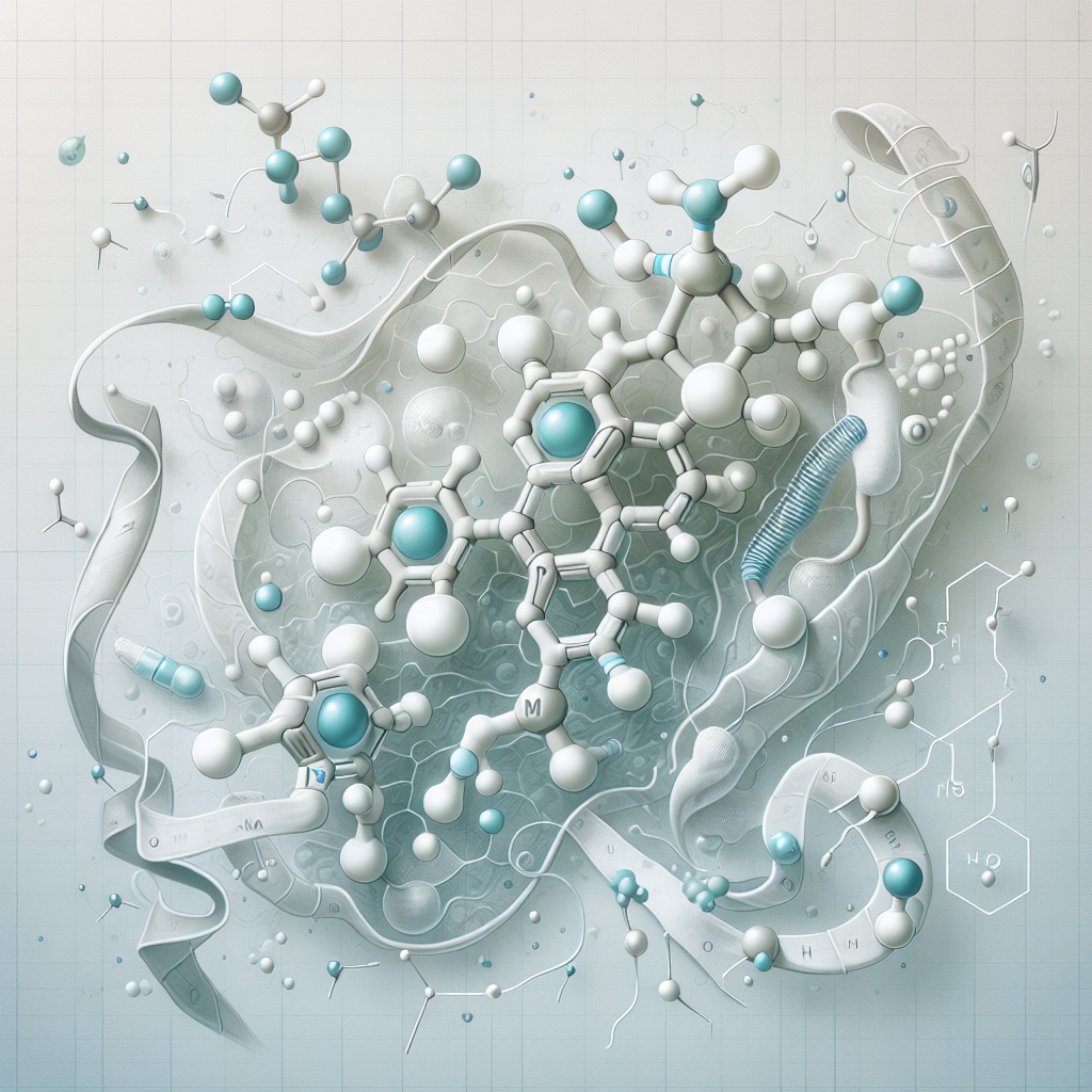 Stylized biological pathway artwork representing Orforglipron research context