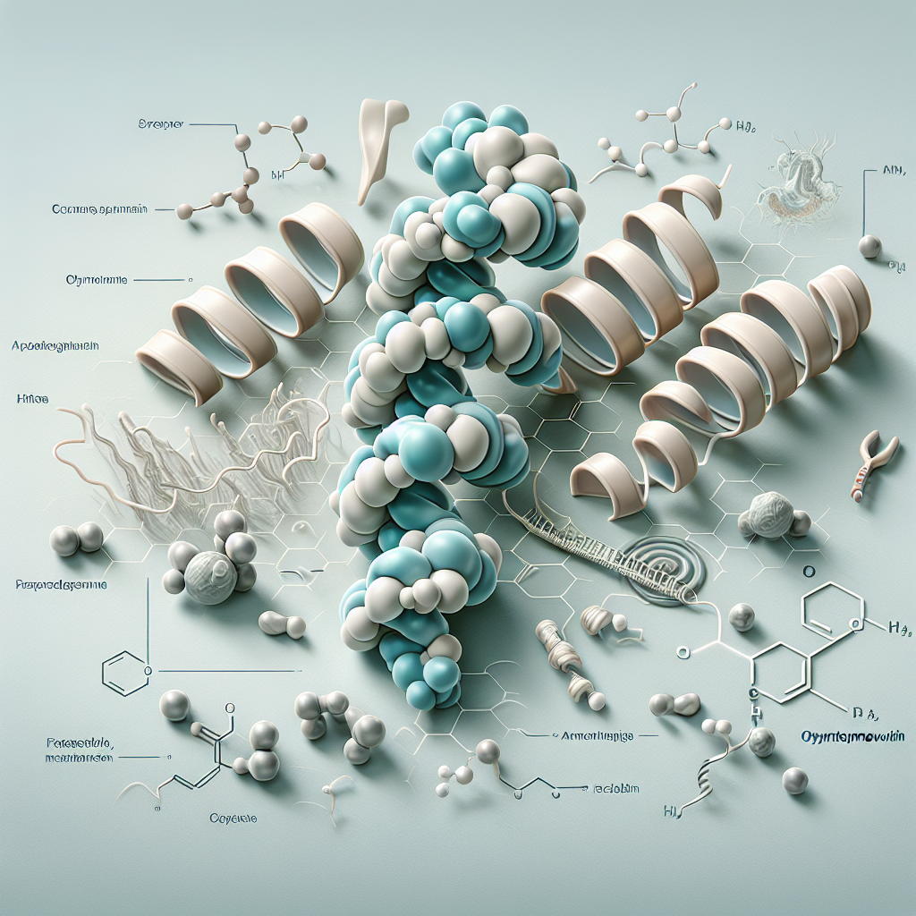 Stylized biological pathway artwork representing Oxyntomodulin research context