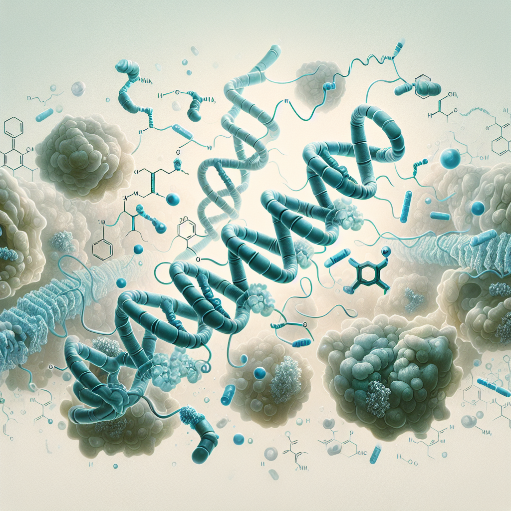 Stylized biological pathway artwork representing PNC-27 research context