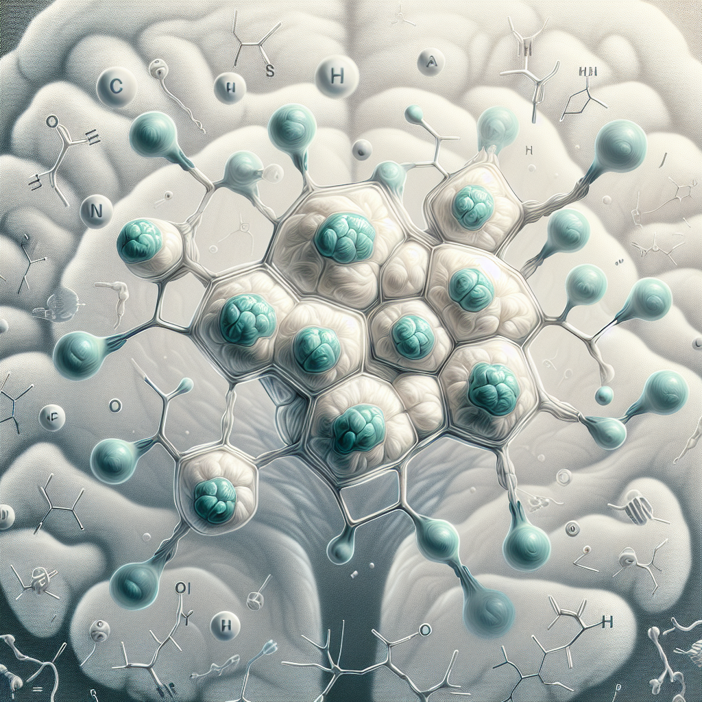 Stylized biological pathway artwork representing Pramiracetam research context