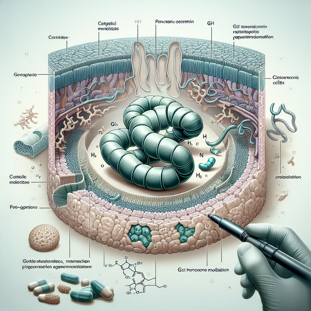 Stylized biological pathway artwork representing Secretin research context