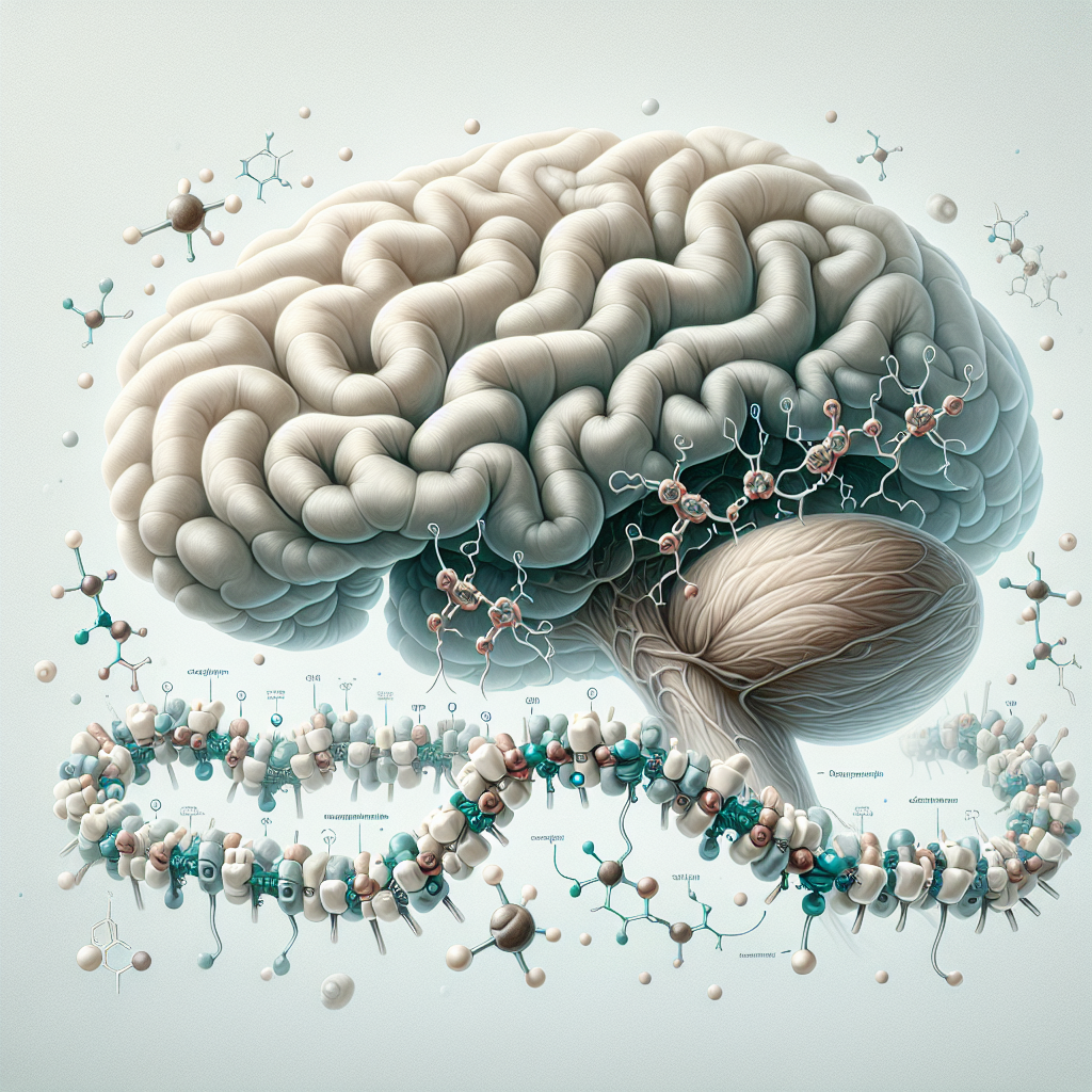 Stylized biological pathway artwork representing Selank research context