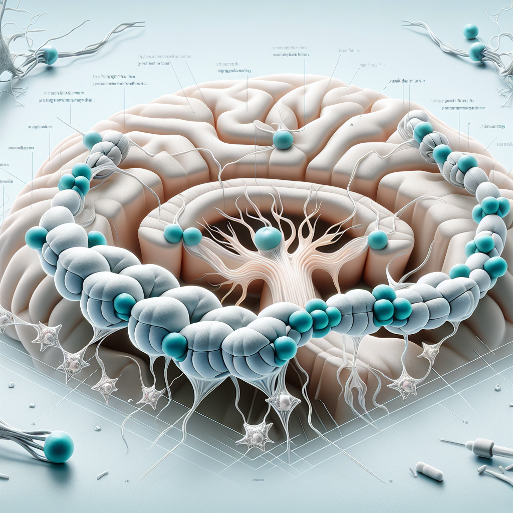 Stylized biological pathway artwork representing Semax research context