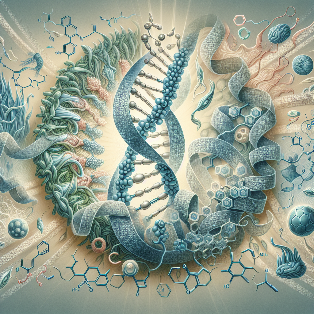 Stylized biological pathway artwork representing SHLP-2 research context