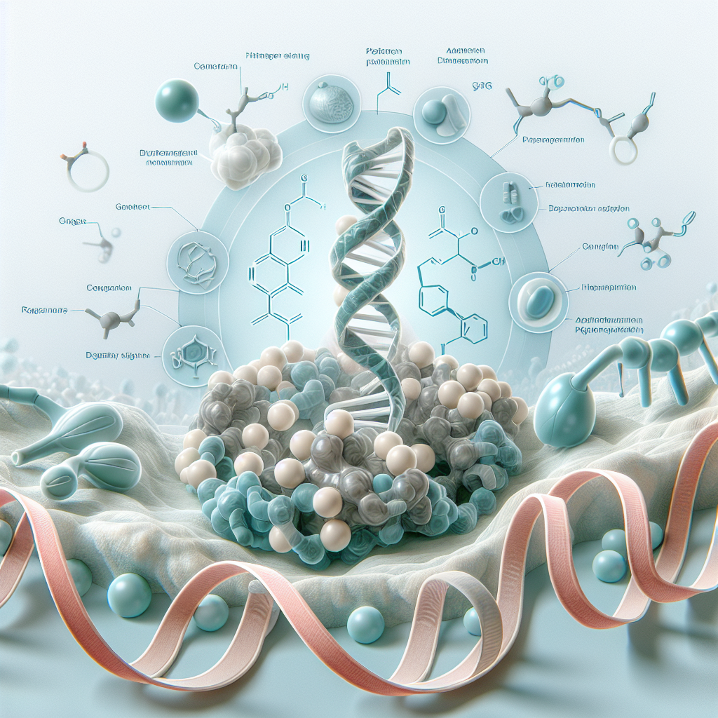 Stylized biological pathway artwork representing Triptorelin research context