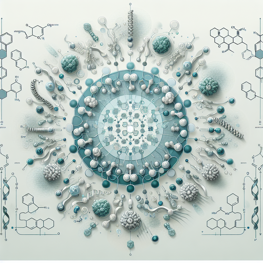 Stylized biological pathway artwork representing Vitamin B5 research context