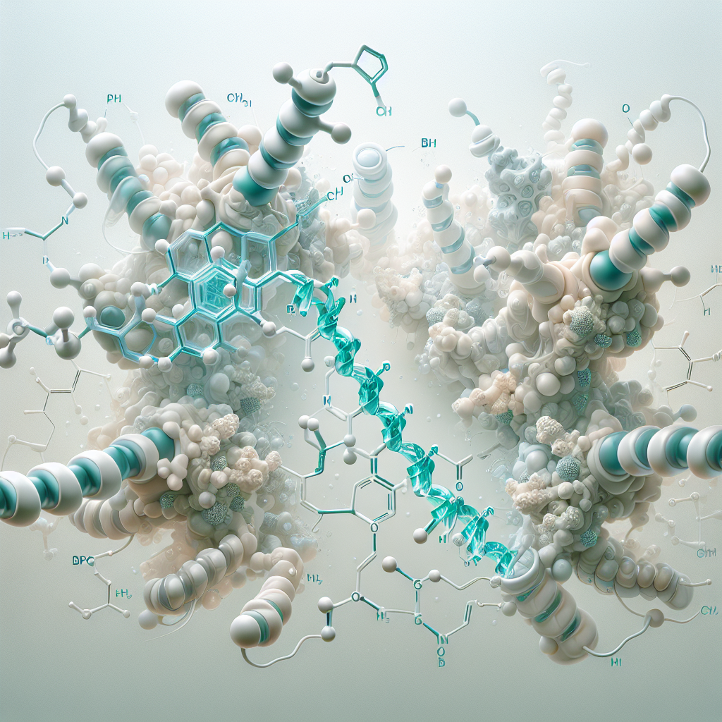 Stylized biological pathway artwork representing Wolverine Blend (BPC-157 + TB500) research context